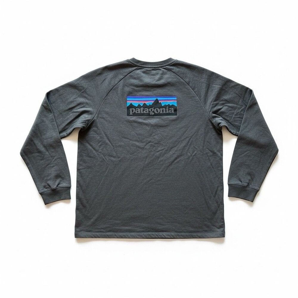Patagonia Men’s XXL P-6 Logo Lightweight Crew Sweatshirt Forge Grey FGE